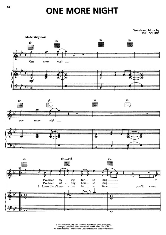 Partitura da música One More Night v.5