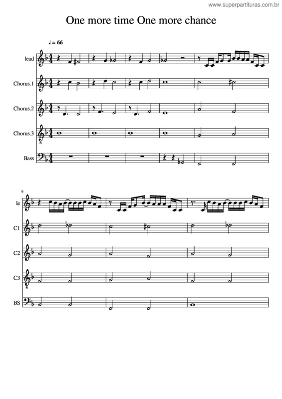Partitura da música One More Time One More Chance v.2