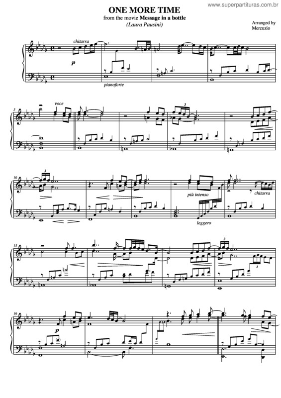 Partitura da música One More Time