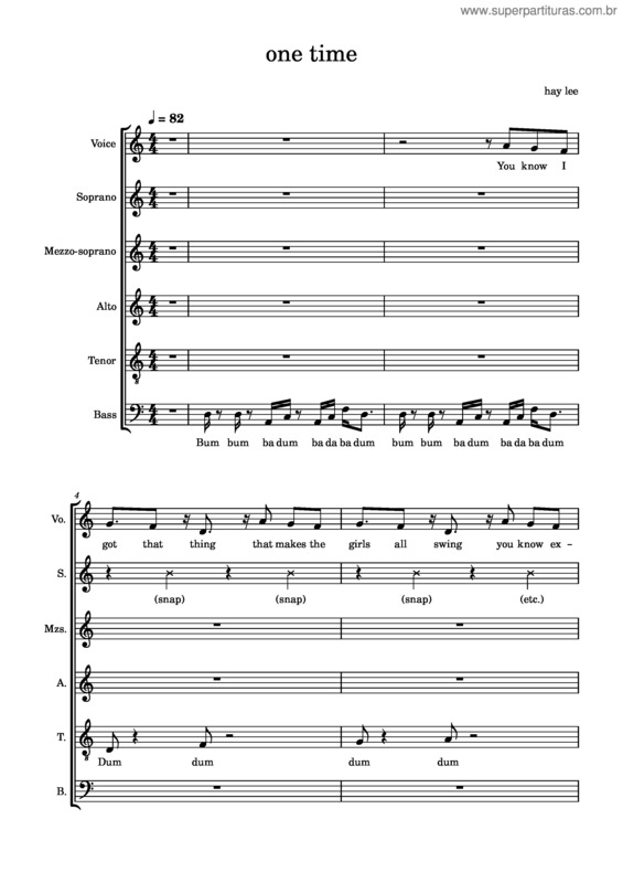 Partitura da música One Time – Marian Hill v.2