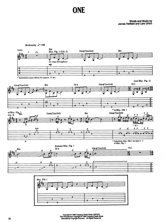 Partitura da música One v.10