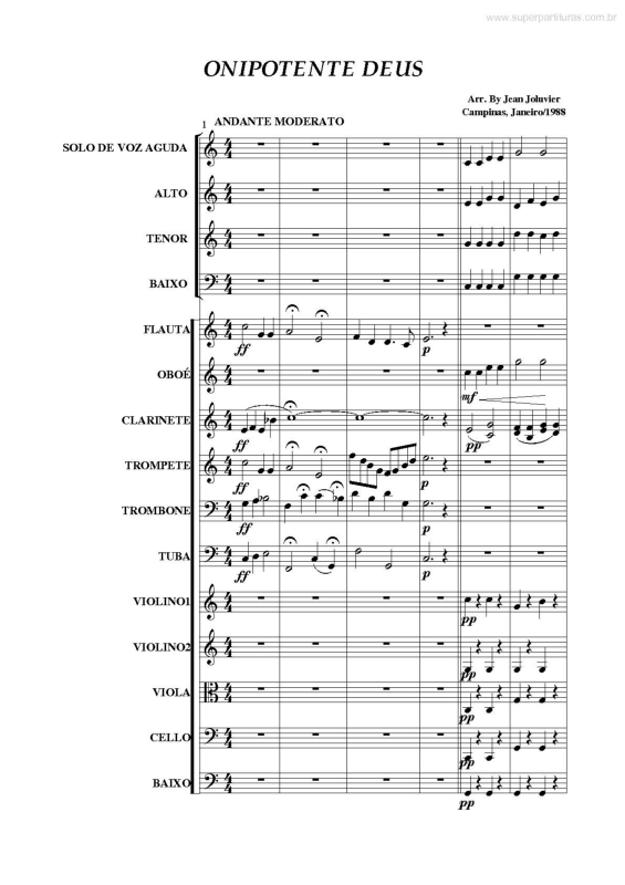 Partitura da música Onipotente deus