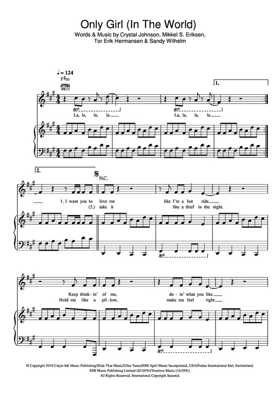 Partitura da música Only Firl (In The World)