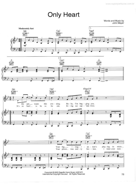 Partitura da música Only Heart