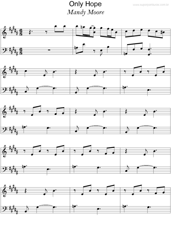 Partitura da música Only Hope (A Walk To Remember) v.7