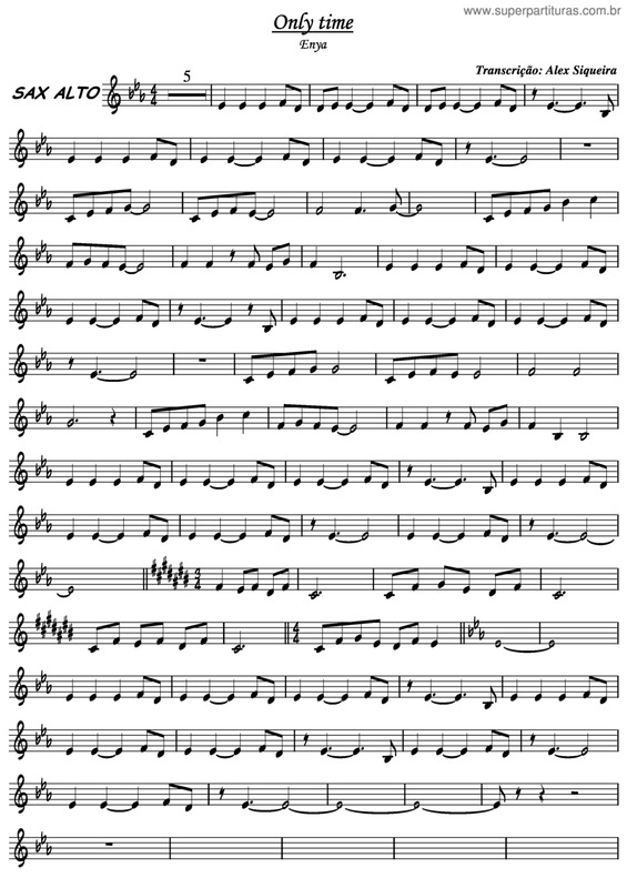 Partitura da música Only Time v.6