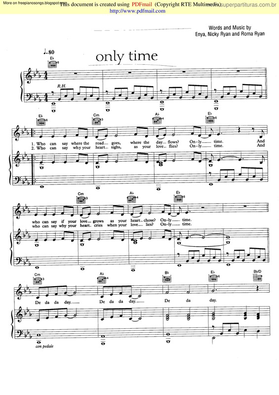 Partitura da música Only Time v.8
