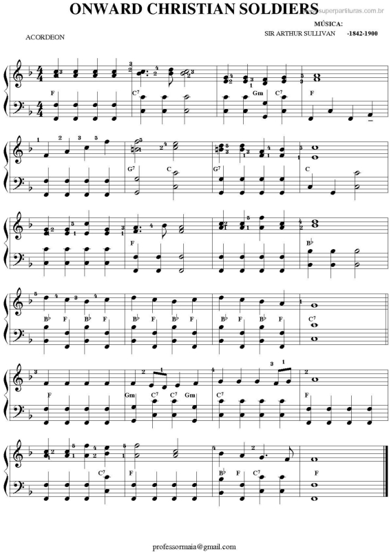 Partitura da música Onward Christian Soldiers