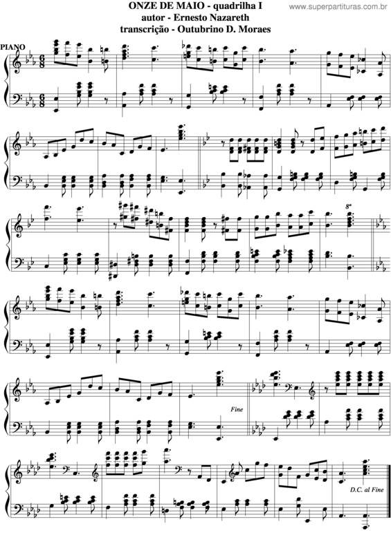 Partitura da música Onze De Maio