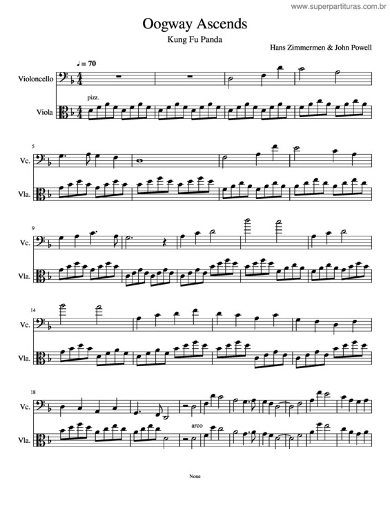 Partitura da música Oogway Ascends For Viola And Cello