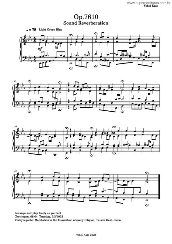 Partitura da música Op.7610 Sound Reverberation