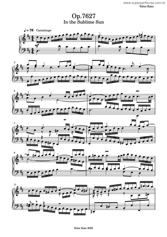 Partitura da música Op.7627 In The Sublime Sun