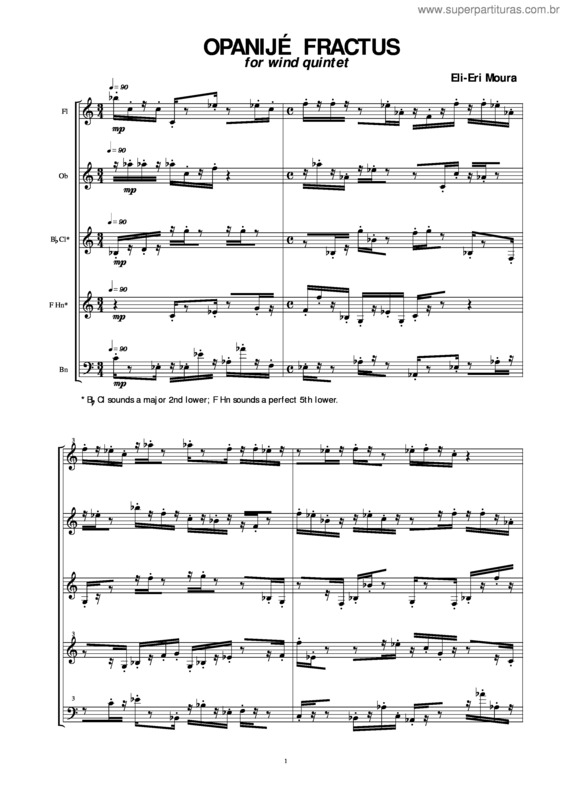 Partitura da música Opanijé Fractus