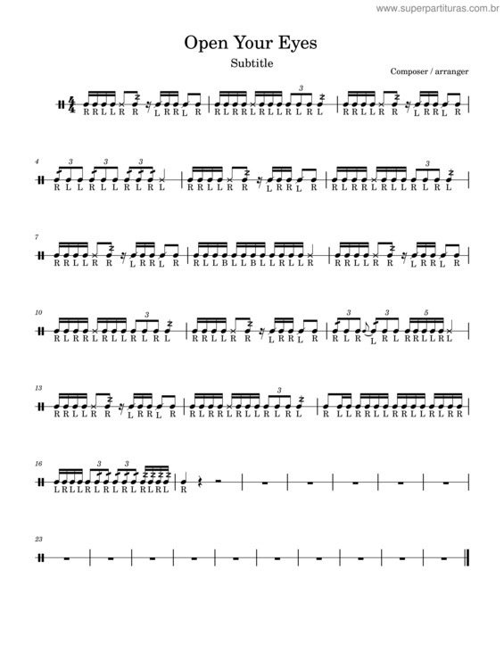 Partitura da música Open Your Eyes–First Drop