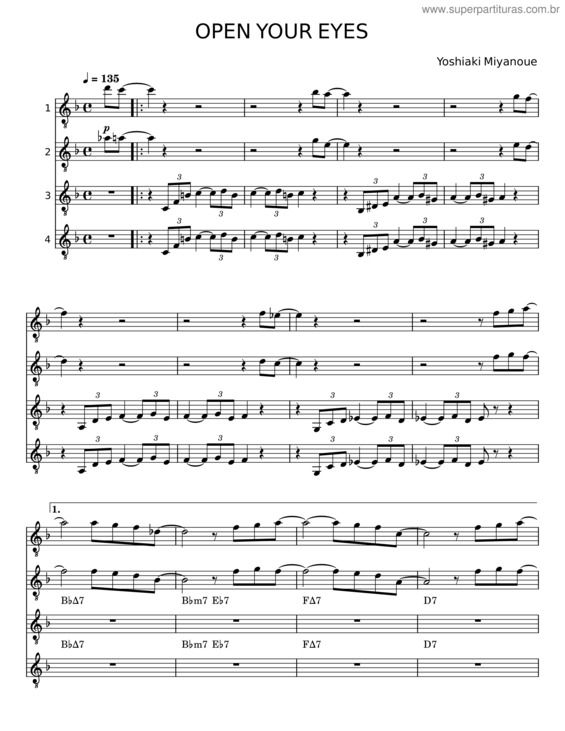 Partitura da música Open Your Eyes v.7