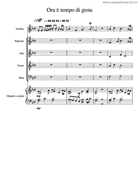 Partitura da música Ora È Tempo Di Gioia v.2