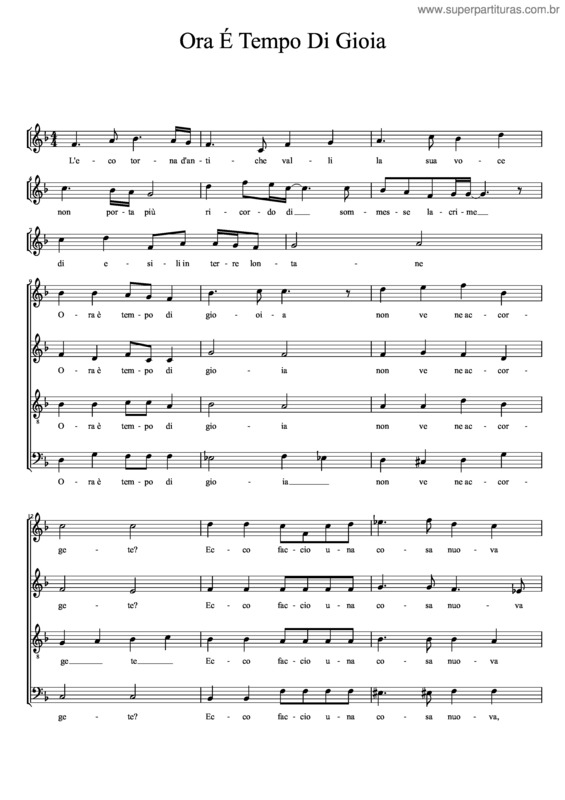 Partitura da música Ora É Tempo Di Gioia