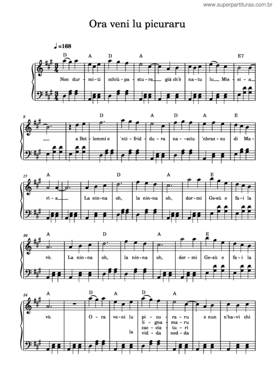Partitura da música Ora Veni Lu Picuraru