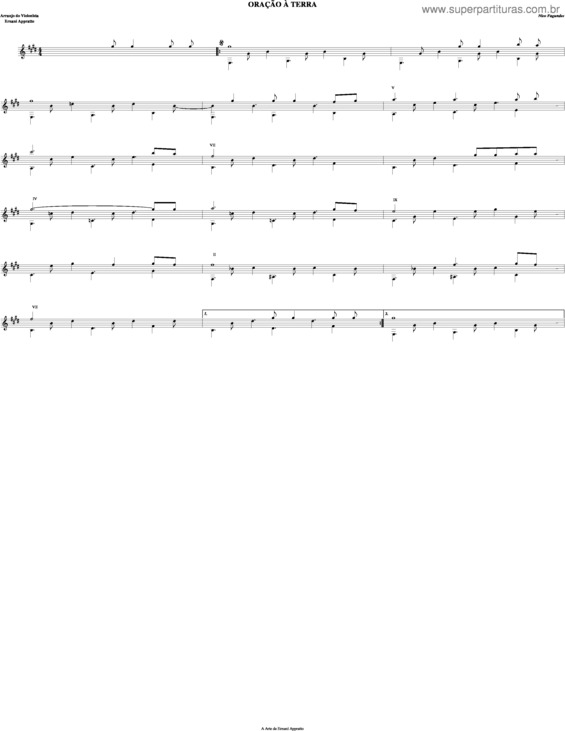 Partitura da música Oração À Terra