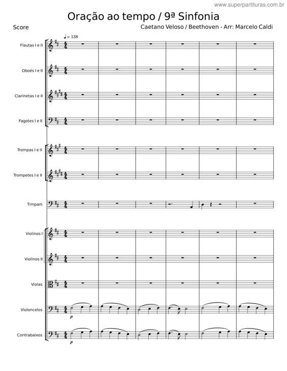 Partitura da música Oração Ao Tempo – Caetano Veloso v.2
