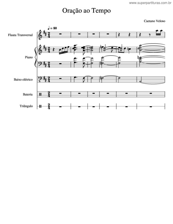 Partitura da música Oração Ao Tempo – Caetano Veloso