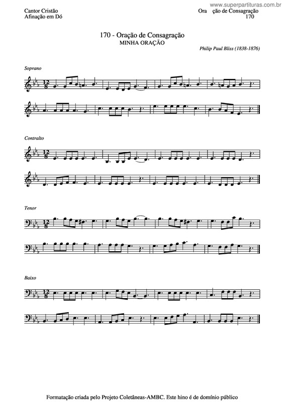 Partitura da música Oração De Consagração v.2