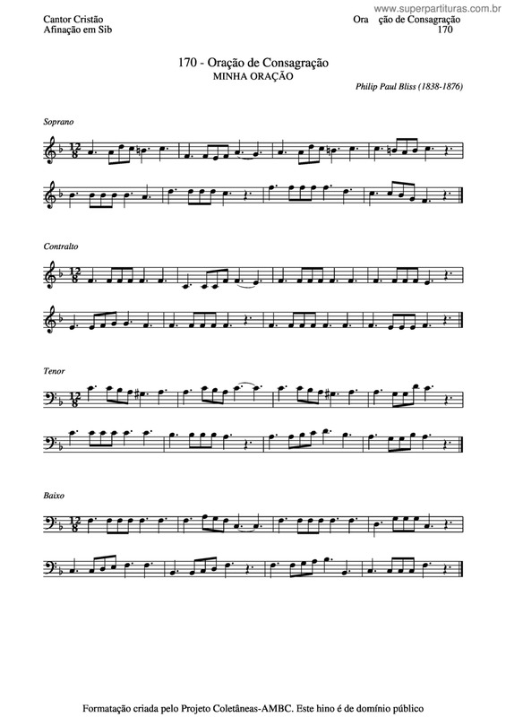 Partitura da música Oração De Consagração v.3