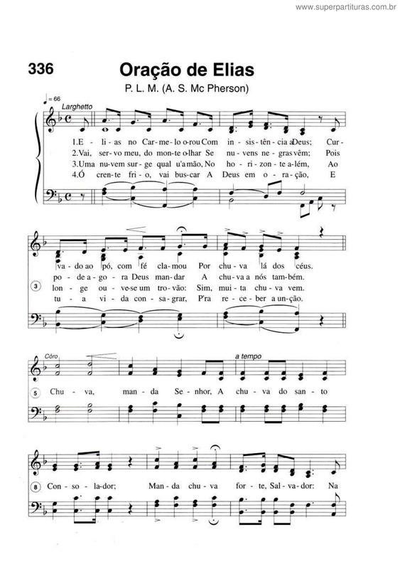 Partitura da música Oração De Elias