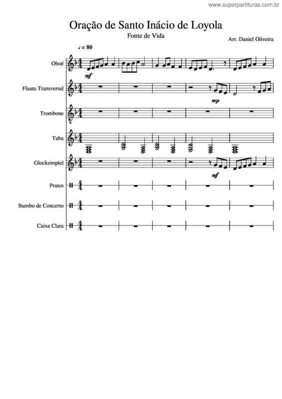 Partitura da música Oração De Santo Inácio De Loyola