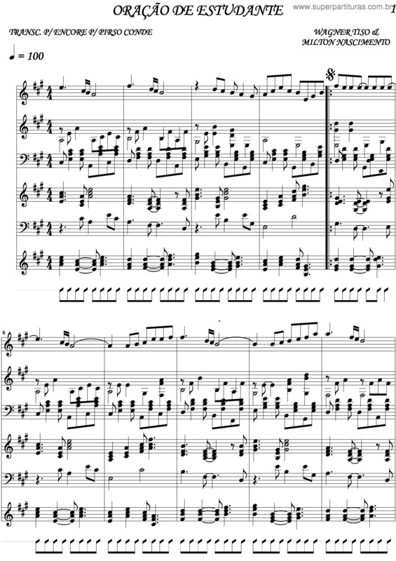 Partitura da música Oração Do Estudante