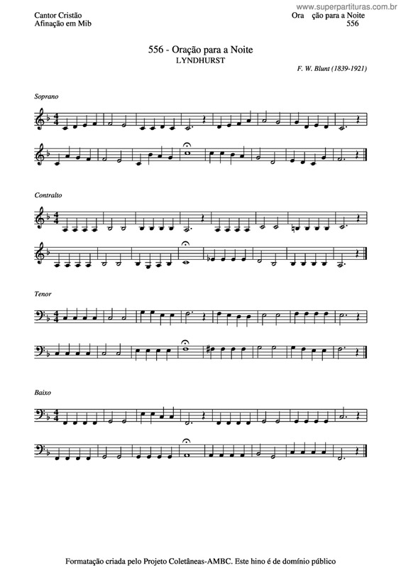 Partitura da música Oração Para A Noite v.3