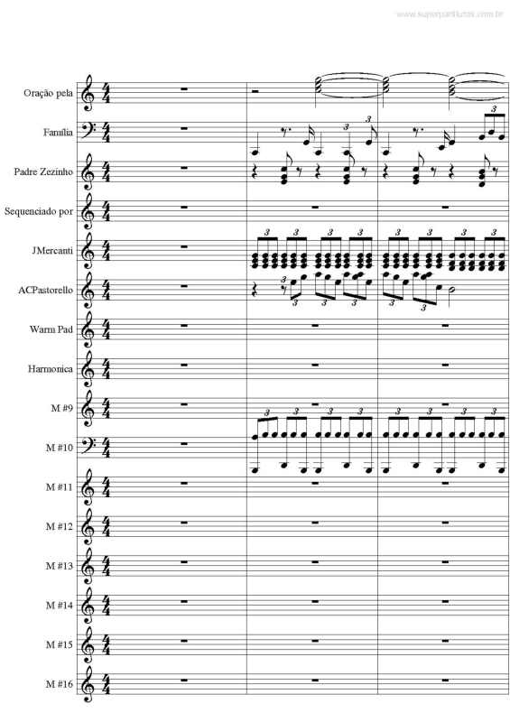 Partitura da música Oração Pela Família v.2