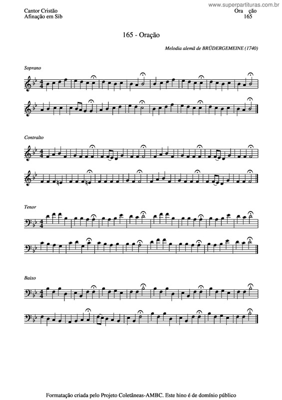Partitura da música Oração v.6
