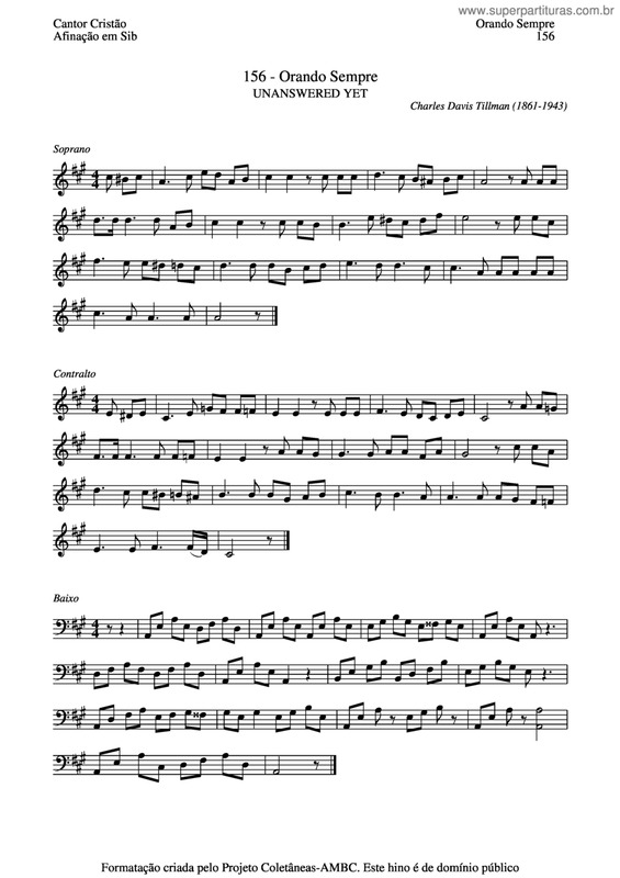 Partitura da música Orando Sempre v.3