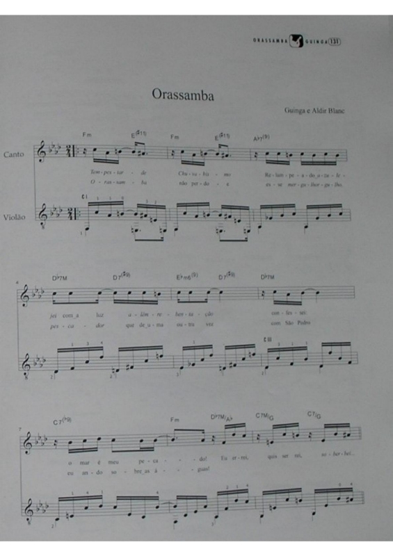 Partitura da música Orassamba