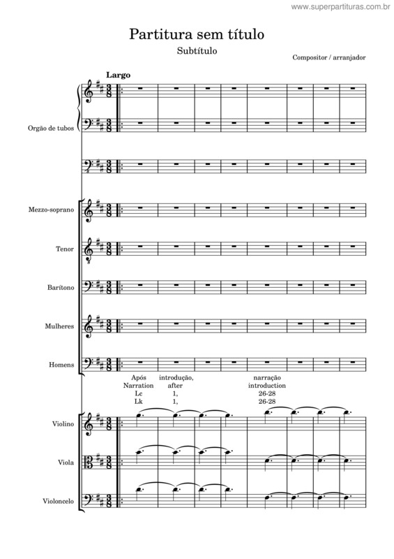 Partitura da música Oratório Da Anunciação 1O Movimento – Bobhaeberlin