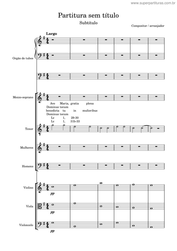 Partitura da música Oratório Da Anunciação 2O Movimento – Bobhaeberlin
