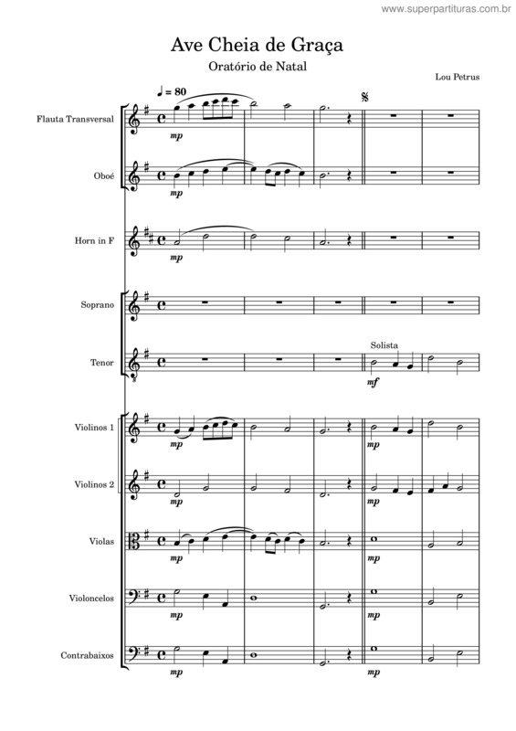 Partitura da música Oratório De Natal – Ave Cheia De Graça