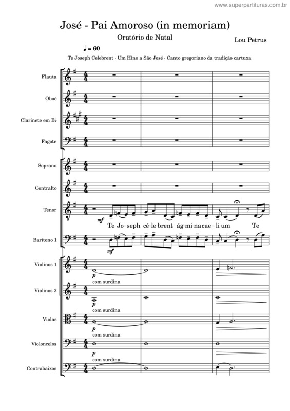 Partitura da música Oratório De Natal – José, Pai Amoroso