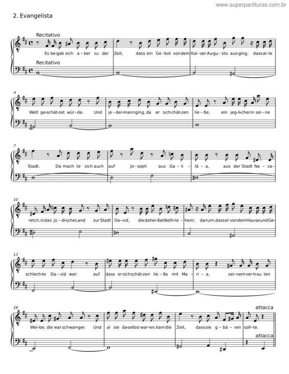 Partitura da música Oratorium Tempore Nativitatis Christi – Johann Sebastian Bach v.3