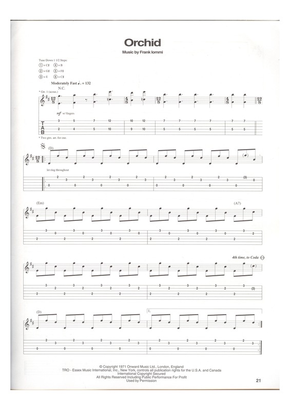 Partitura da música Orchid