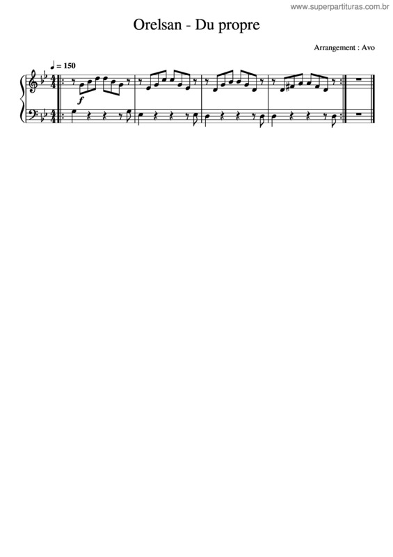 Partitura da música Orelsan – Du Propre