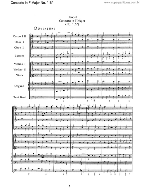 Partitura da música Organ Cocerto No. 16 in F major