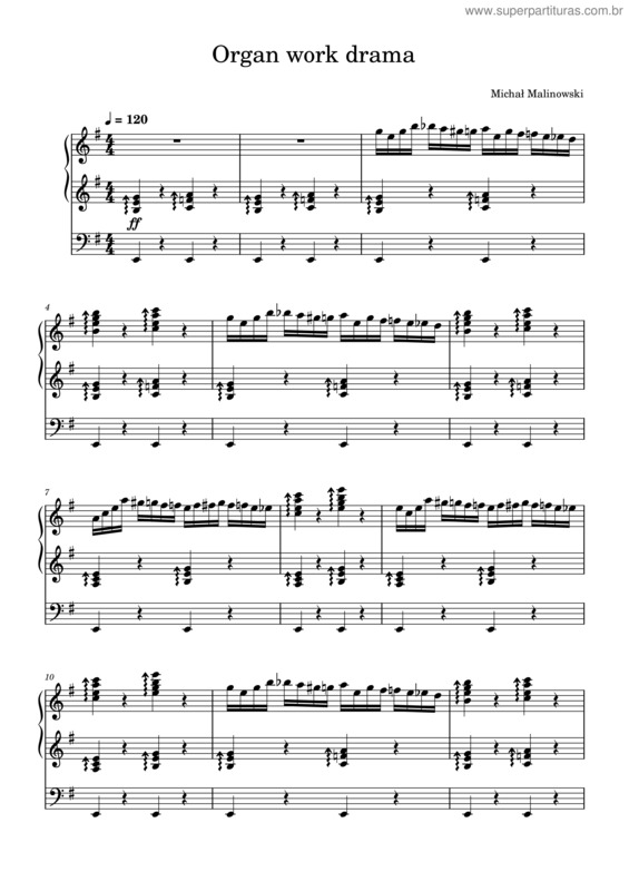 Partitura da música Organ Work Drama