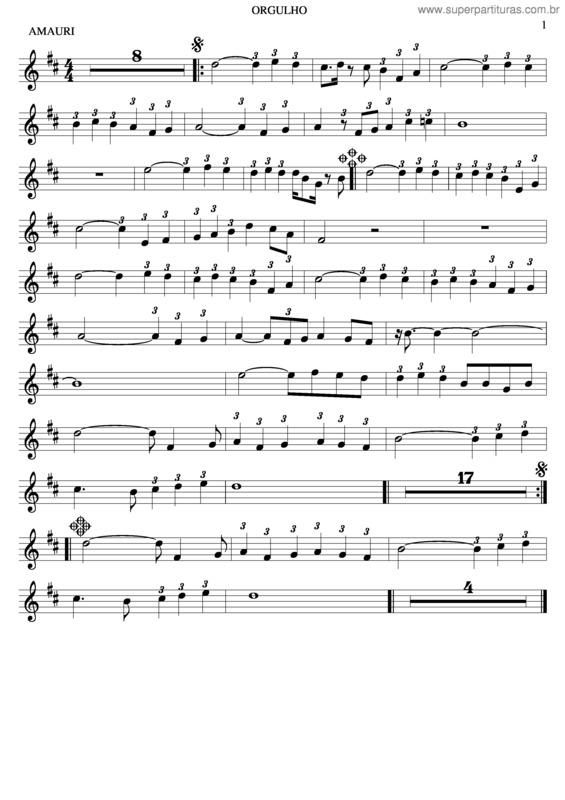 Partitura da música Orgulho