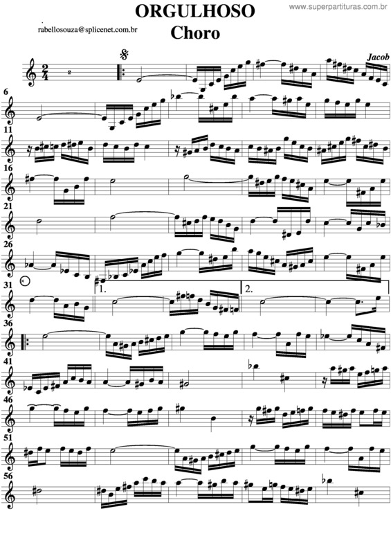 Partitura da música Orgulhoso v.3