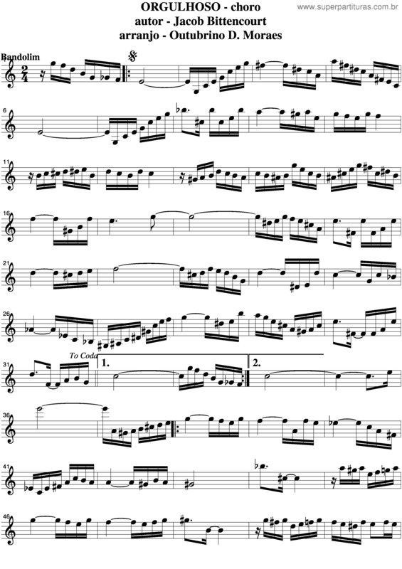 Partitura da música Orgulhoso v.4