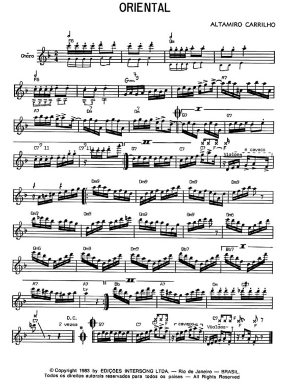 Partitura da música Oriental v.5