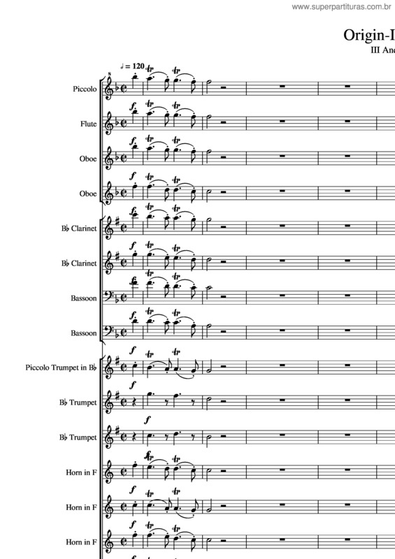 Partitura da música Origin–I Sinfonia Iii Andamento