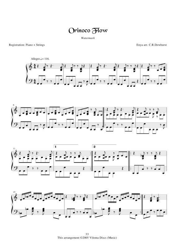 Partitura da música Orinoco Flow v.3